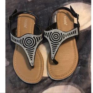 Black and Silver Nicole sandals